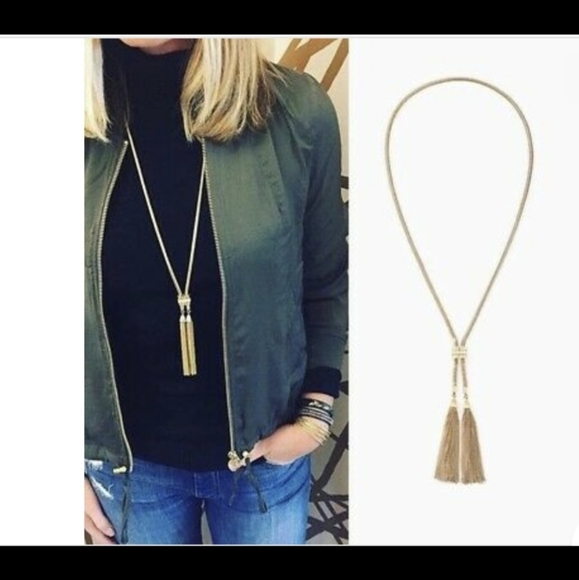 Stella and Dot Goldtone Larriet Tassel Necklace - Picture 4 of 4